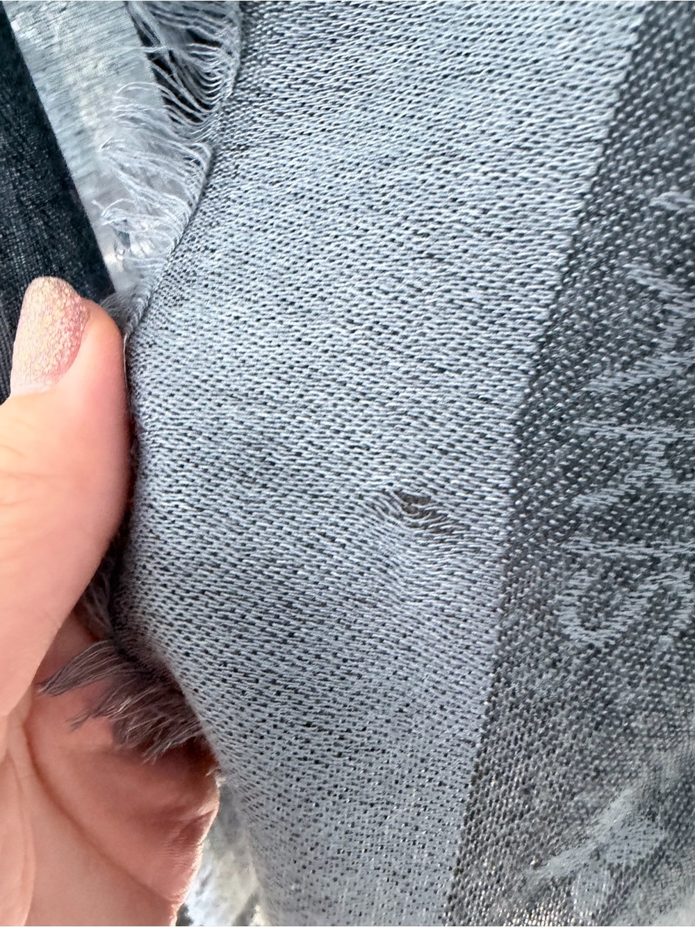 Louis Vuitton Gray Monogram Shawl 56*56 - Picture 4 of 7